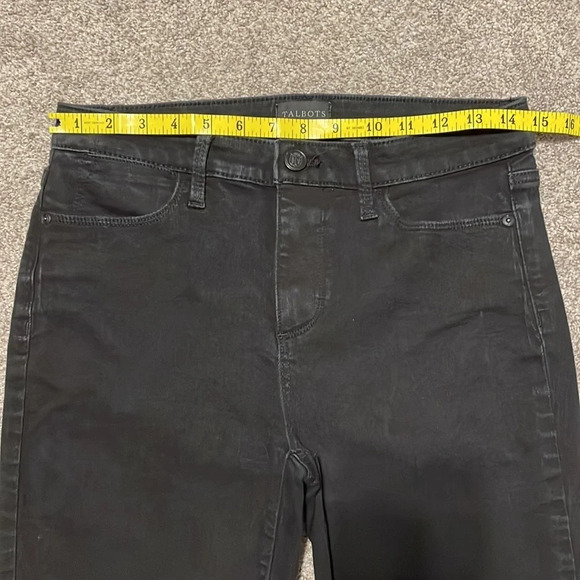 Talbots Black Denim Jegging Rhinestone Ankle Buttons 4 - Picture 5 of 13